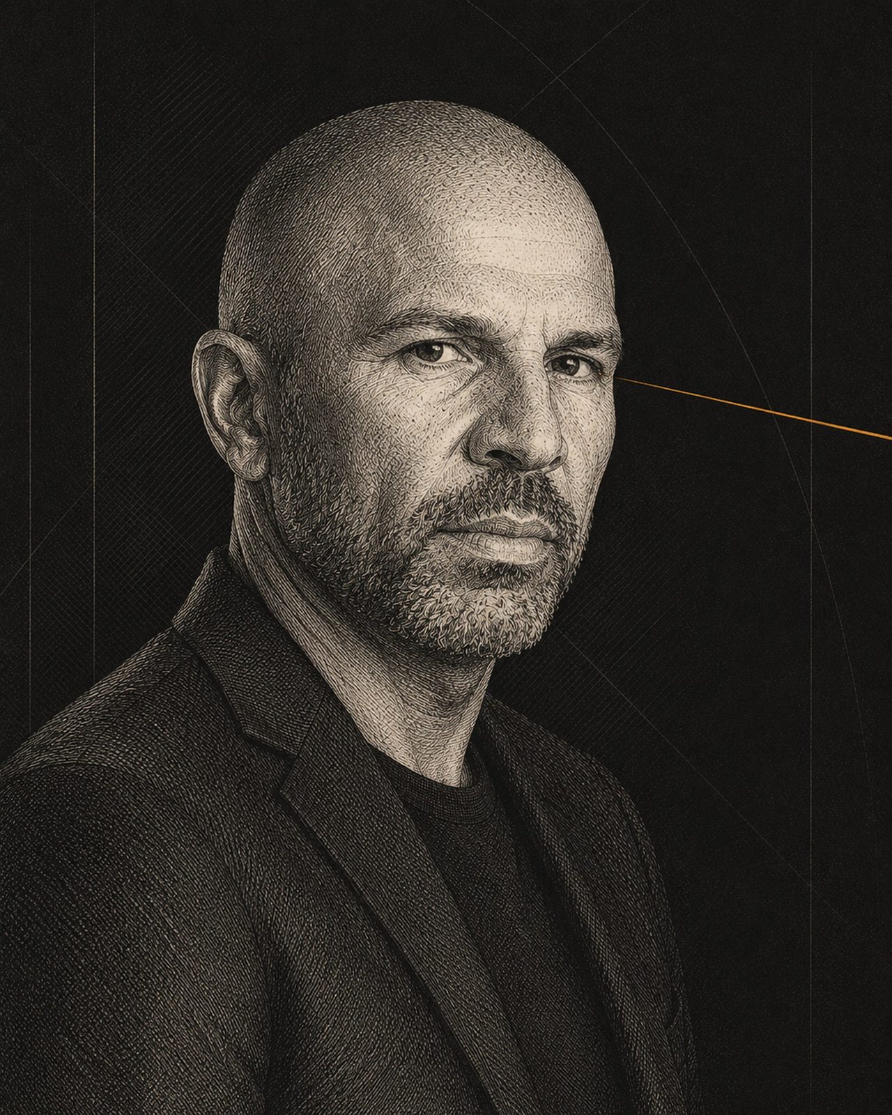 Engraved portrait of Jason Kidd